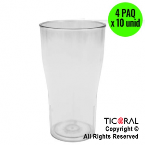 VASO COLA COLOR CRISTAL 4 PAQUETES x 10 UNIDADES